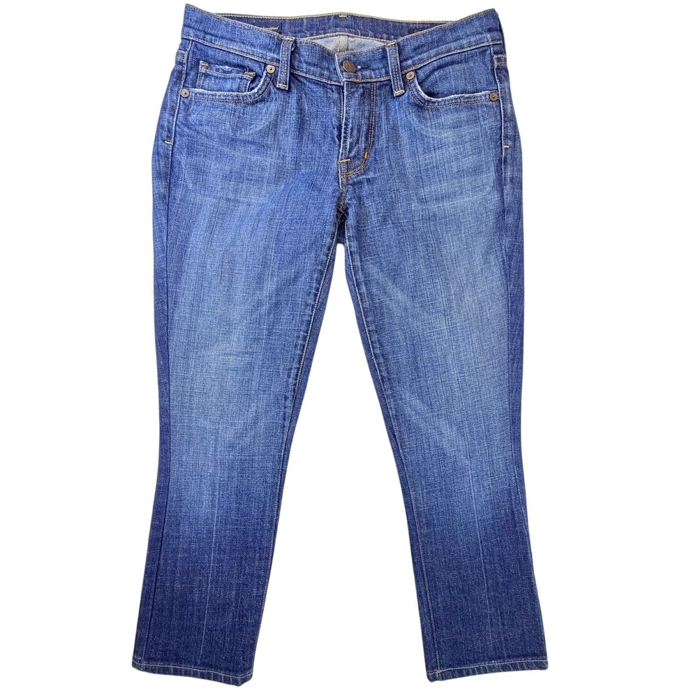 Citizens of Humanity Kelly Low Waist Cropped‎ Stretch Jeans Size 27 Blue Denim